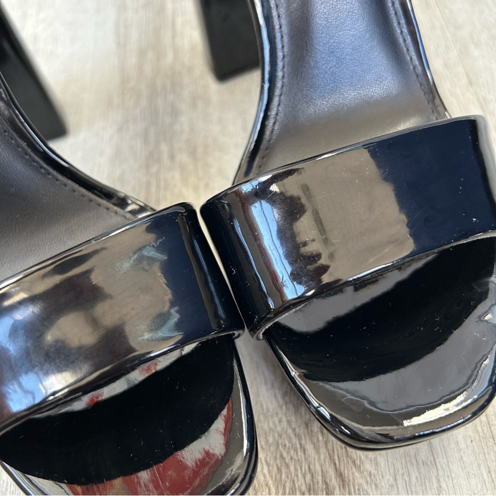 Madden Girl Platform Omega 6 Inch Block Heel Womens 8.5 Black Patent Baddie Club - Picture 11 of 12